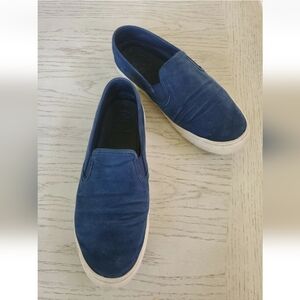 Tory Burch Max Blue Suede Slip On Sneakers Flats Size 7.5/8